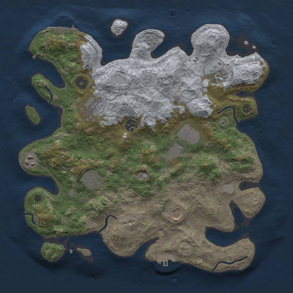 Rust Map: Procedural Map, Size: 3600, Seed: 667246, 15 Monuments