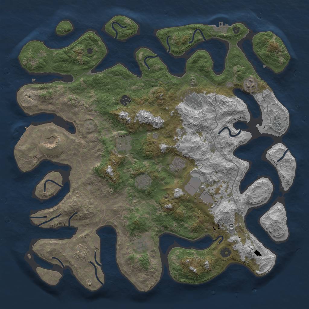 Rust Map: Procedural Map, Size: 4527, Seed: 856459059, 19 Monuments