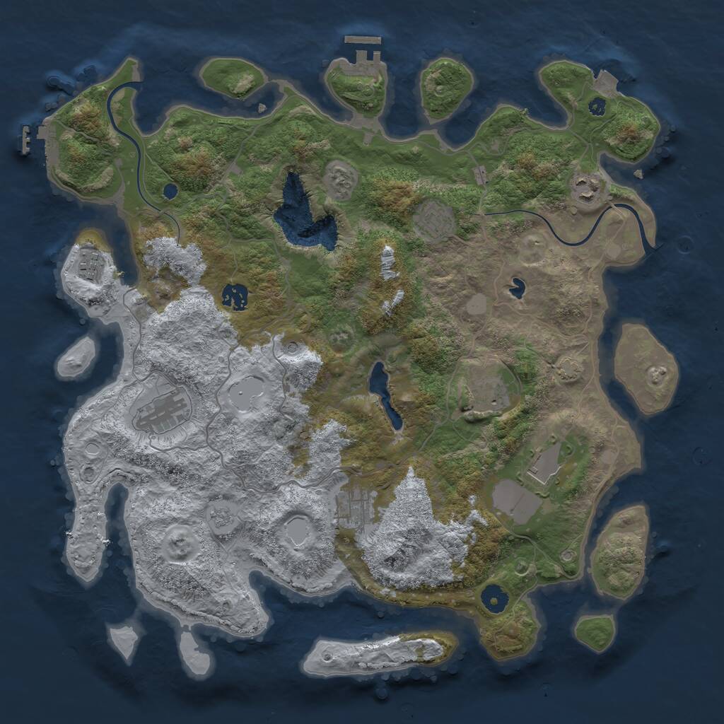 Rust Map: Procedural Map, Size: 4000, Seed: 35735, 14 Monuments
