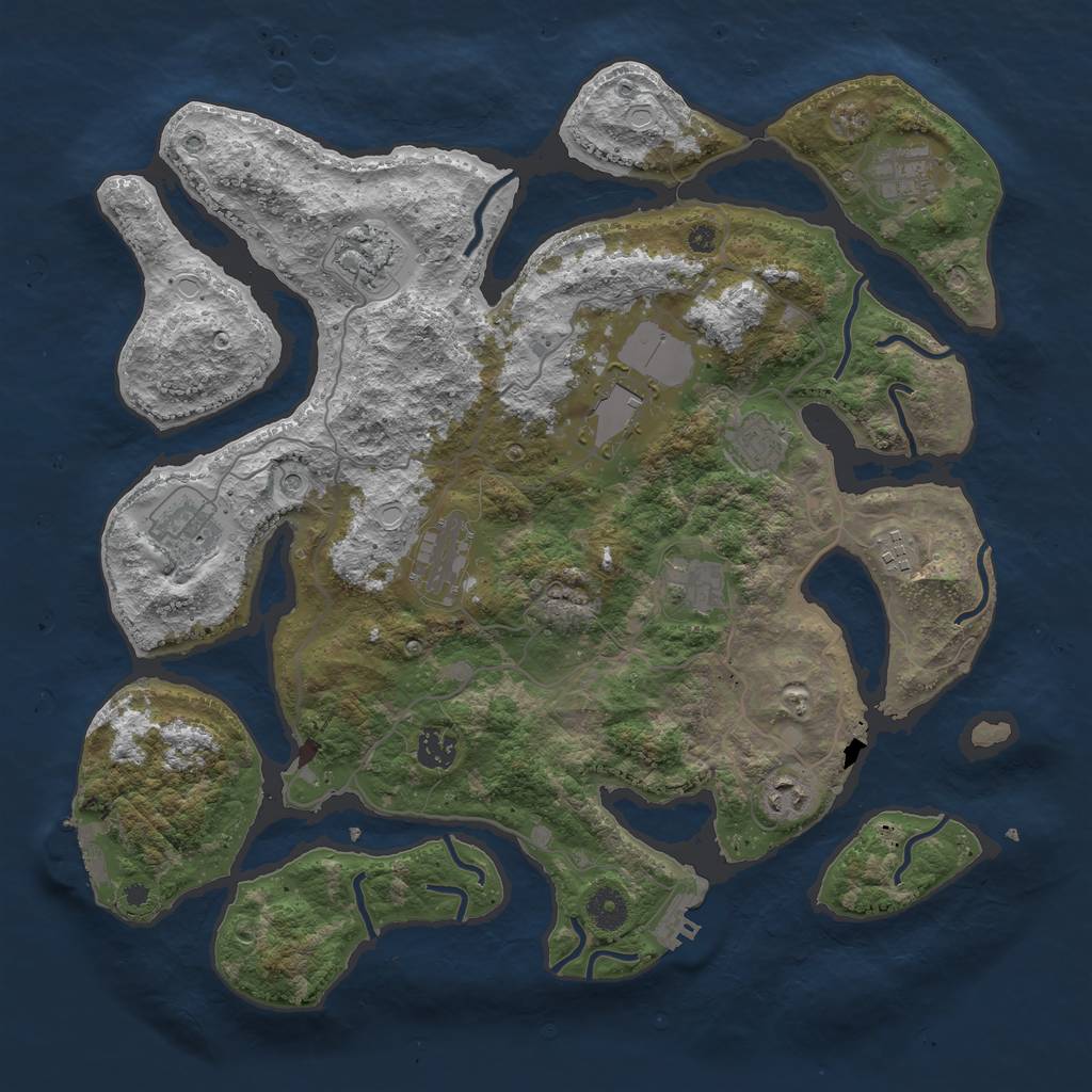 Rust Map: Procedural Map, Size: 4000, Seed: 972950, 18 Monuments