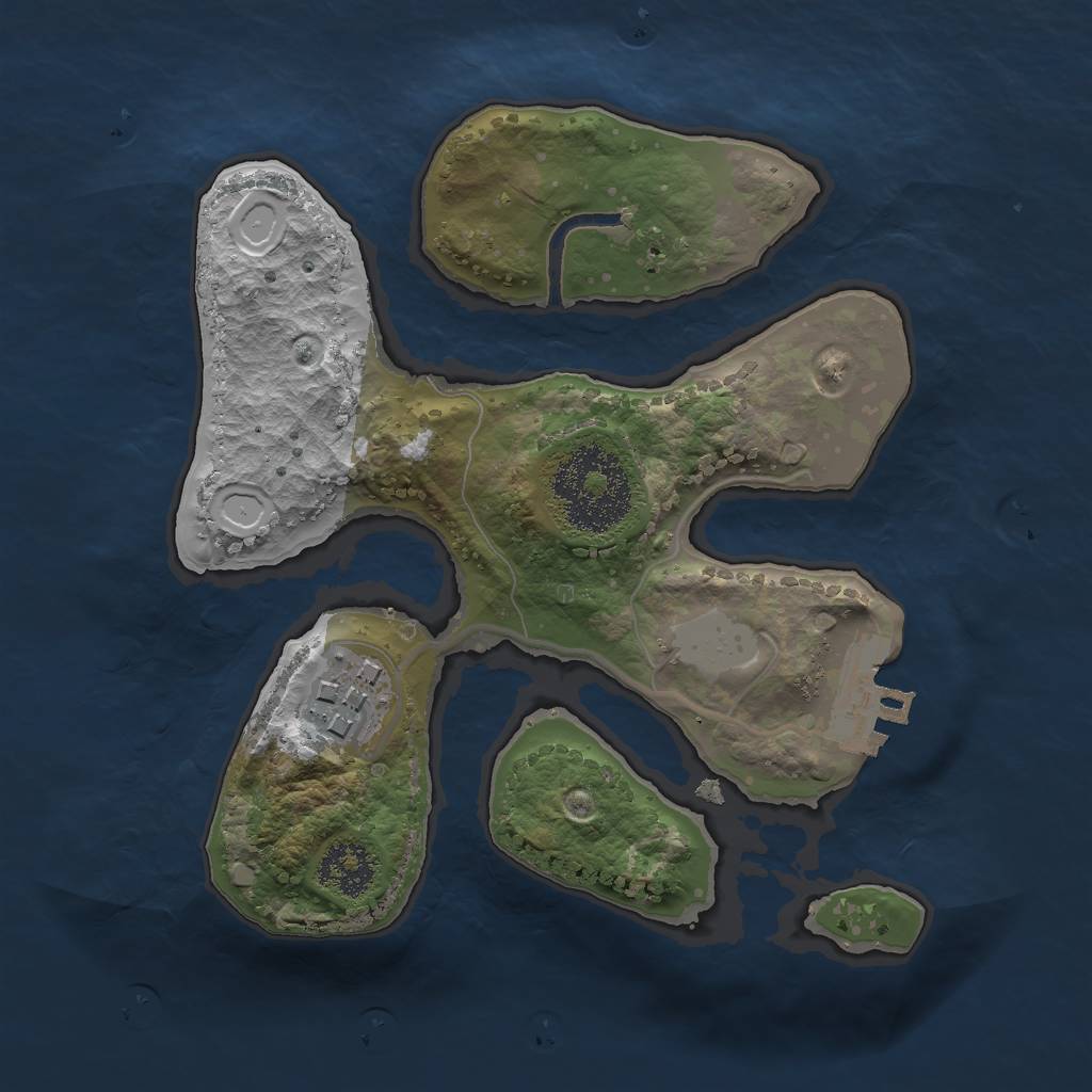 Rust Map: Procedural Map, Size: 2000, Seed: 213742069, 7 Monuments