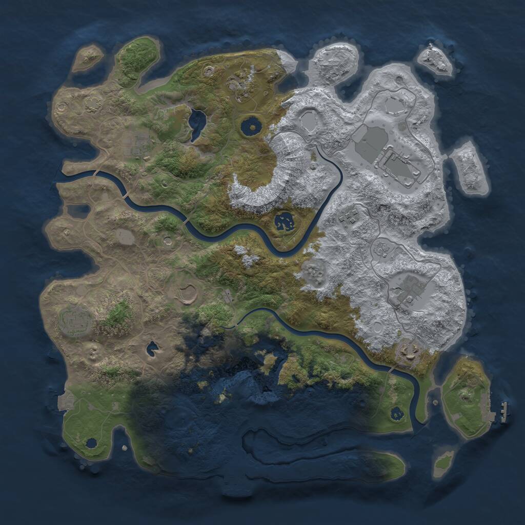 Rust Map: Procedural Map, Size: 4000, Seed: 434089, 15 Monuments