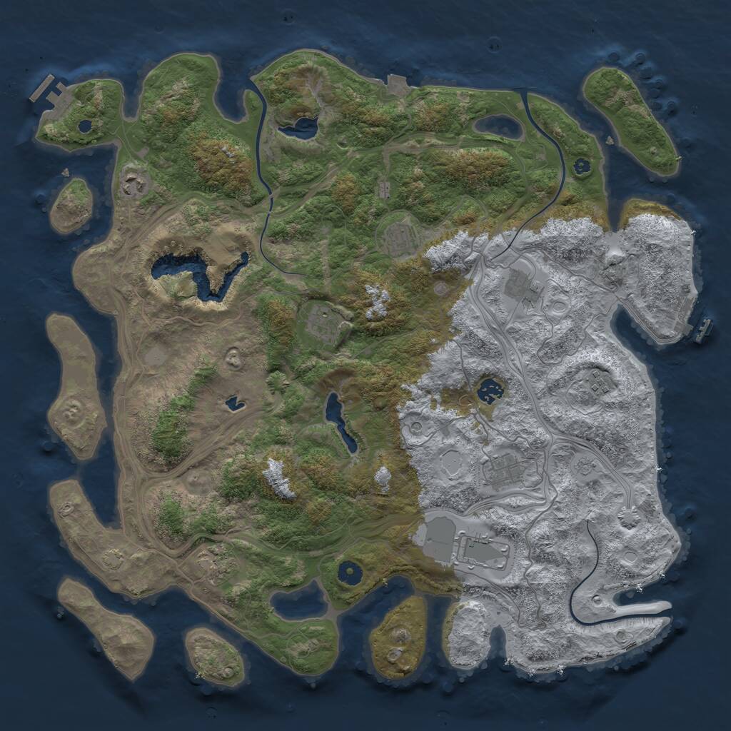Rust Map: Procedural Map, Size: 4500, Seed: 456217853, 15 Monuments