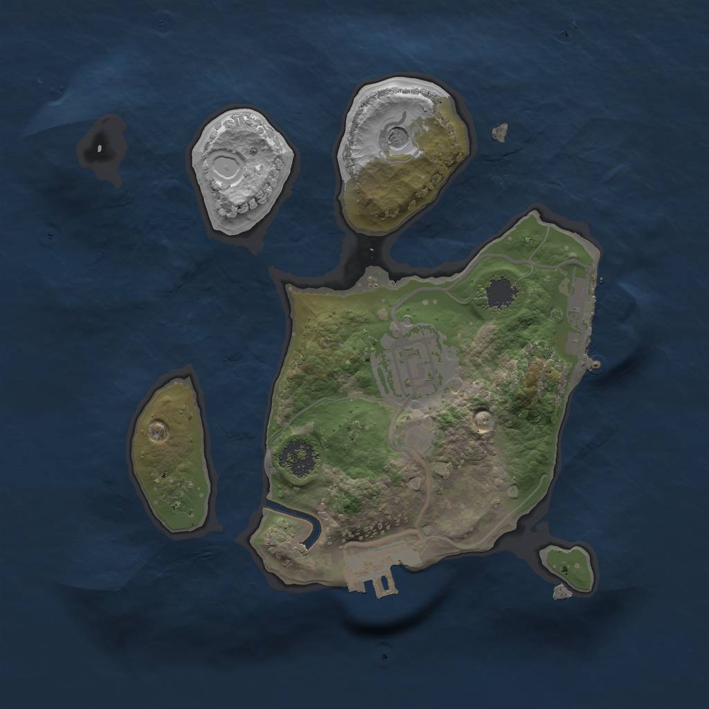 Rust Map: Procedural Map, Size: 2000, Seed: 1664632, 9 Monuments