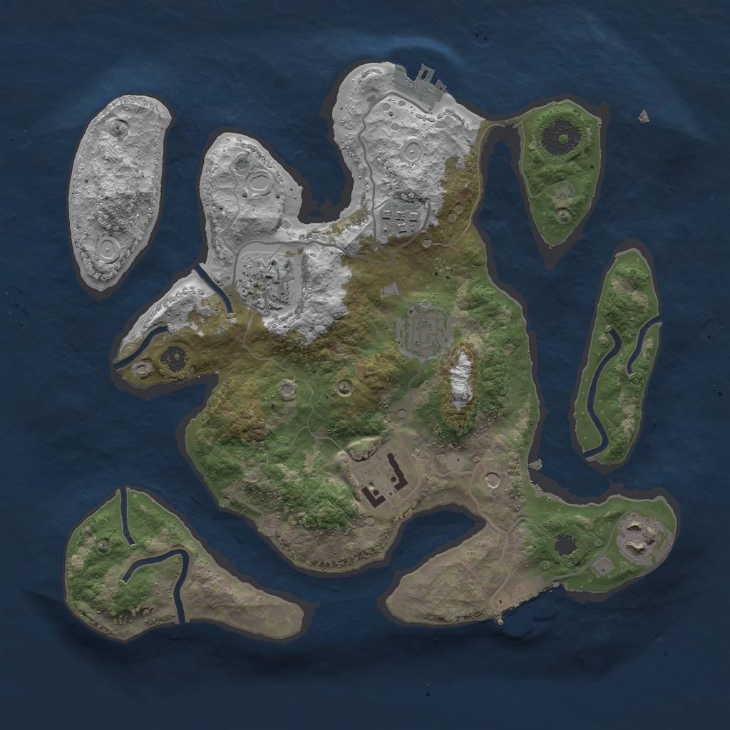 Rust Map: Procedural Map, Size: 3000, Seed: 212191, 13 Monuments