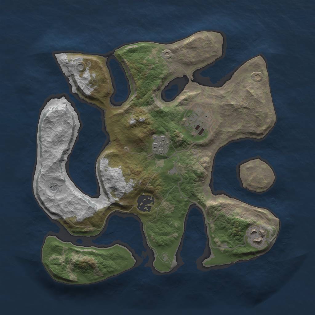 Rust Map: Barren, Size: 2700, Seed: 78651, 7 Monuments