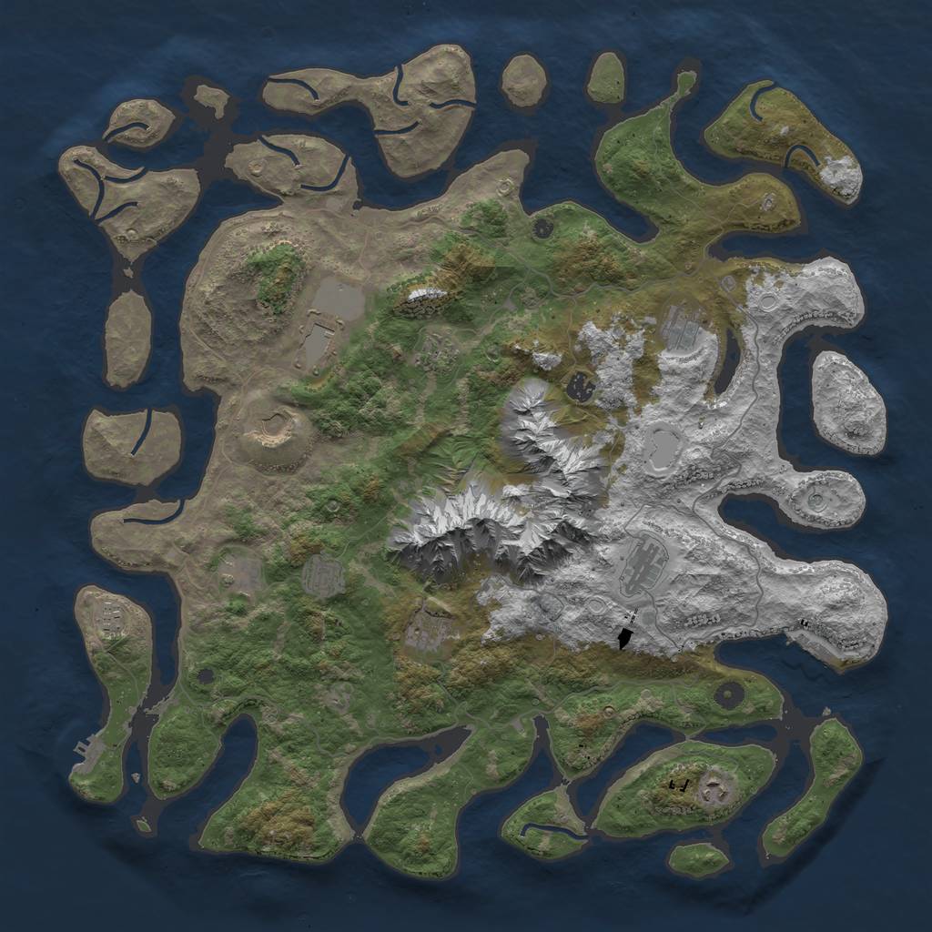 Rust Map: Procedural Map, Size: 5000, Seed: 20210903, 19 Monuments