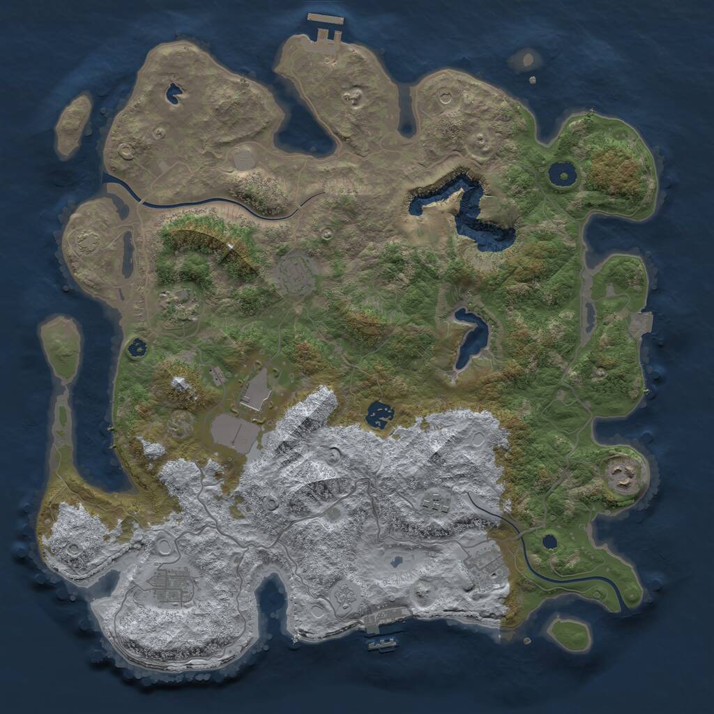 Rust Map: Procedural Map, Size: 4000, Seed: 6192, 14 Monuments