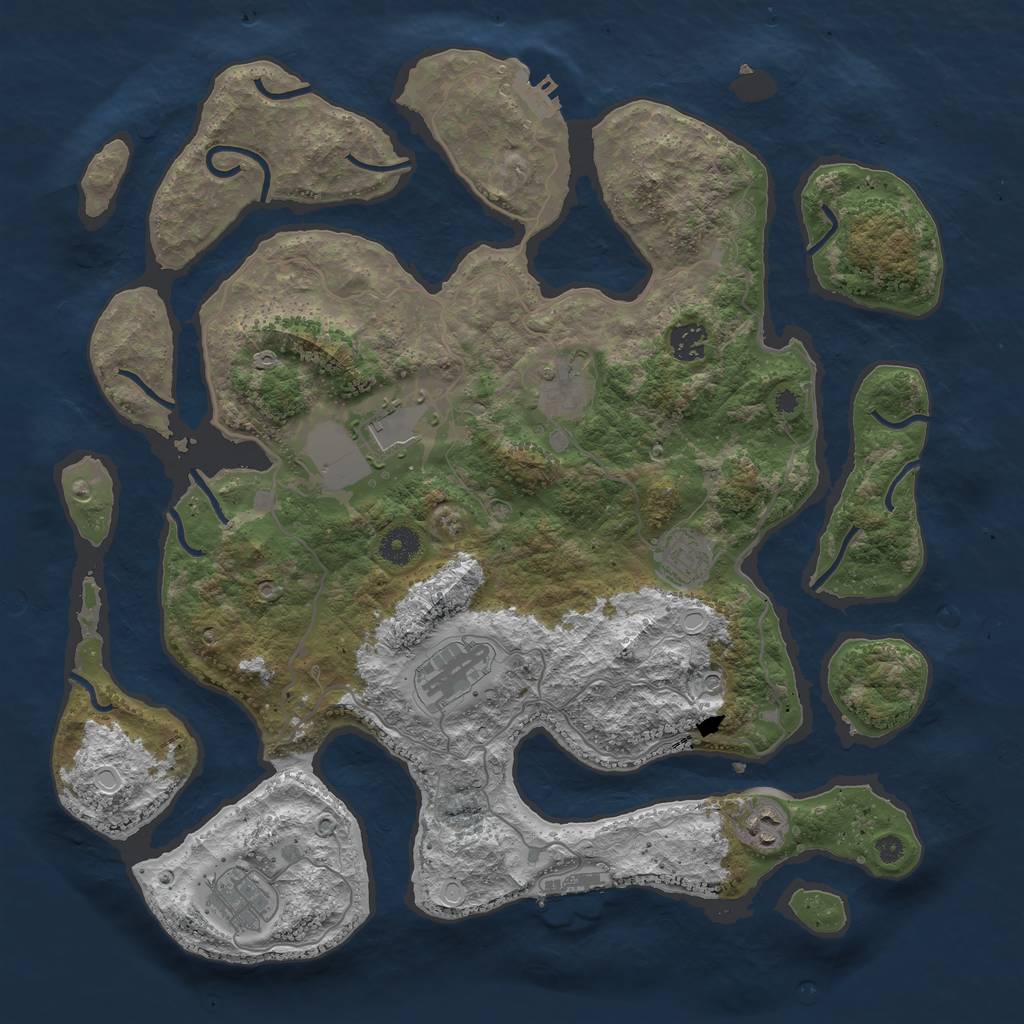 Rust Map: Procedural Map, Size: 4000, Seed: 6192, 15 Monuments