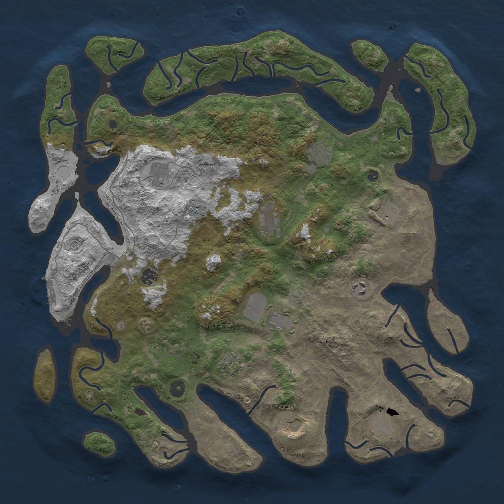 Rust Map: Procedural Map, Size: 4725, Seed: 2, 18 Monuments