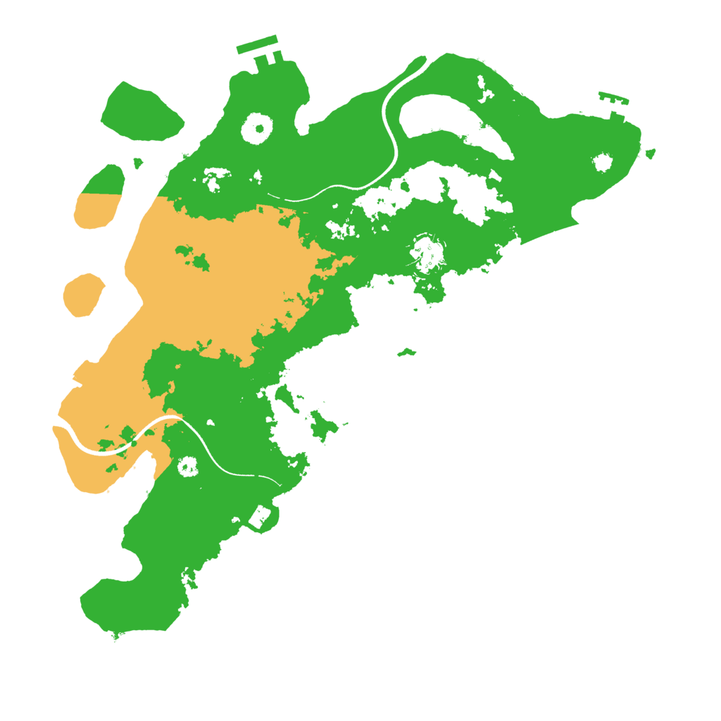 Biome Rust Map: Procedural Map, Size: 3500, Seed: 999666