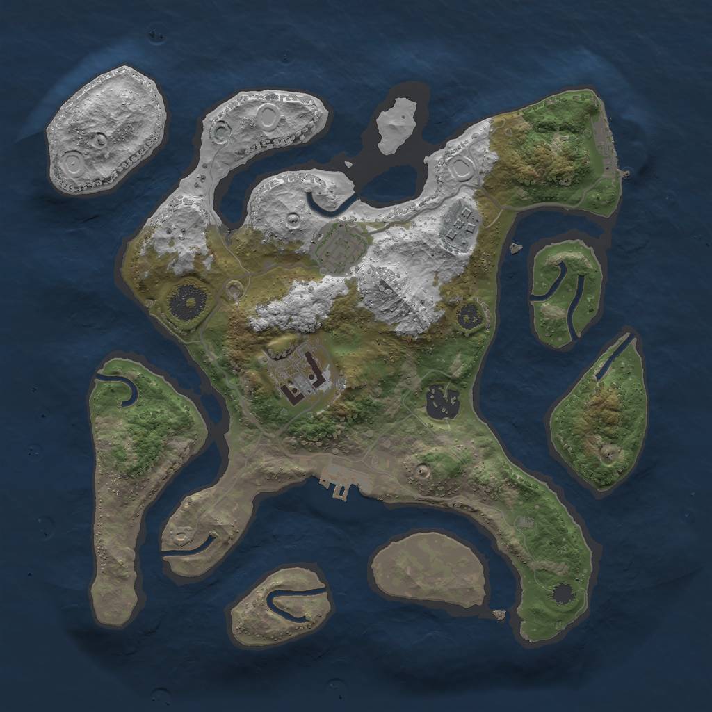 Rust Map: Procedural Map, Size: 3000, Seed: 132527948, 11 Monuments