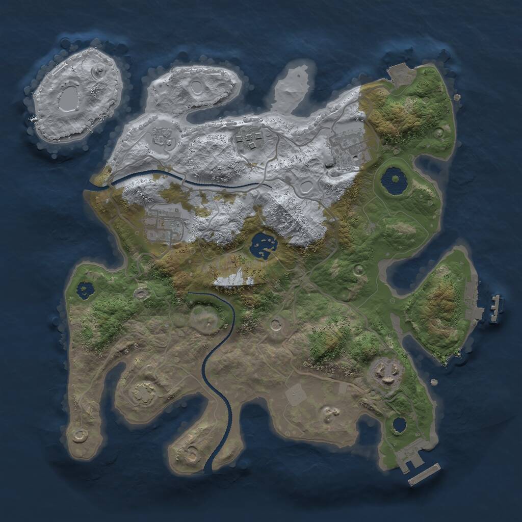 Rust Map: Procedural Map, Size: 3000, Seed: 132527948, 11 Monuments