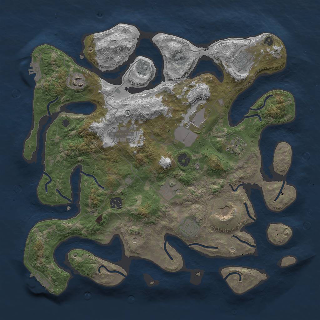 Rust Map: Procedural Map, Size: 3800, Seed: 19988, 18 Monuments