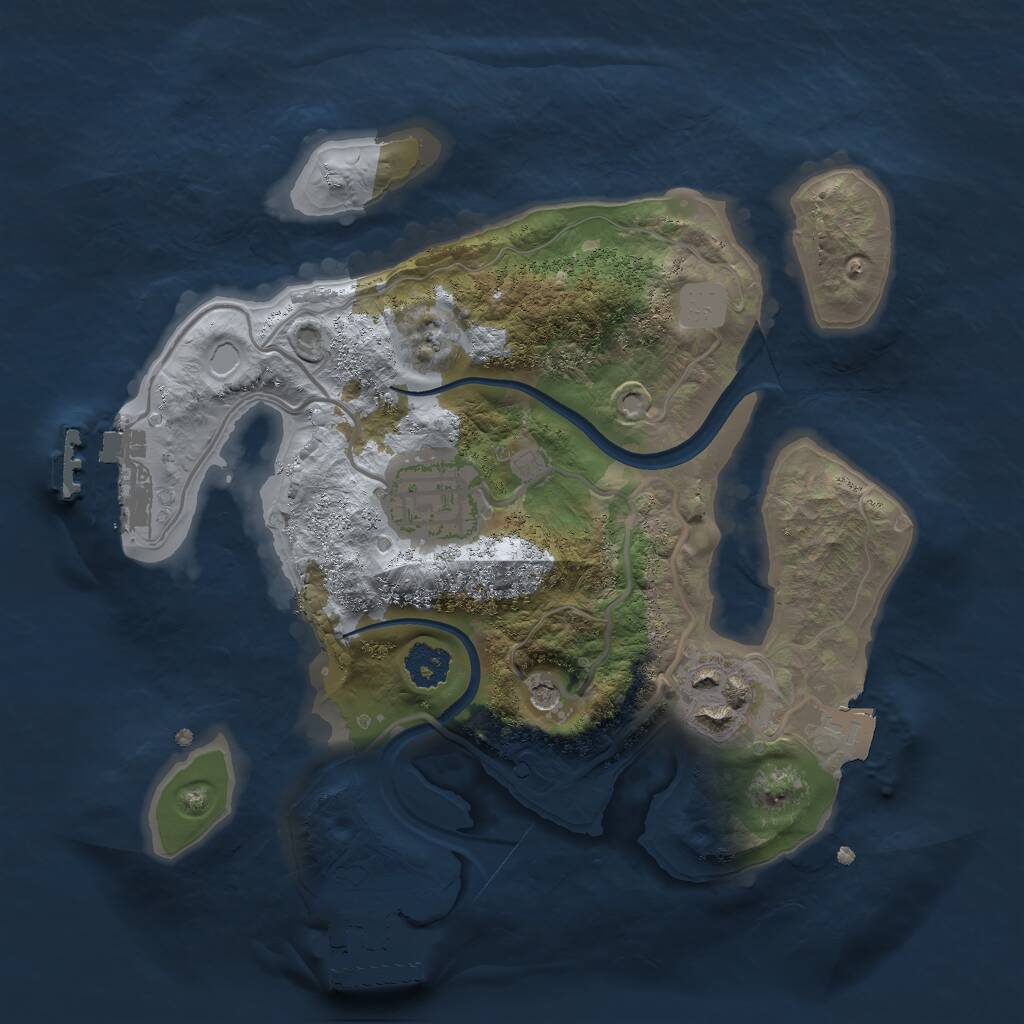 Rust Map: Procedural Map, Size: 2300, Seed: 8366, 6 Monuments