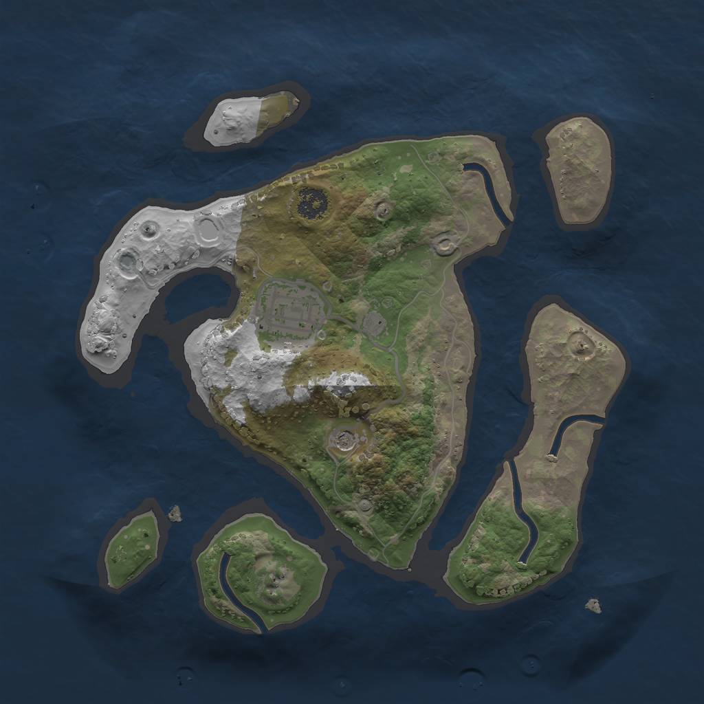 Rust Map: Procedural Map, Size: 2300, Seed: 8366, 7 Monuments