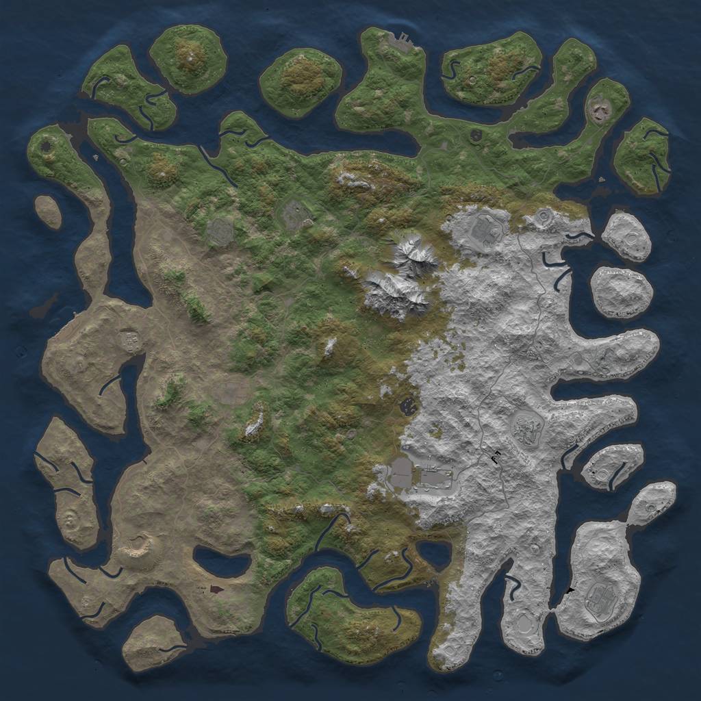 Rust Map: Procedural Map, Size: 6000, Seed: 783464523, 19 Monuments