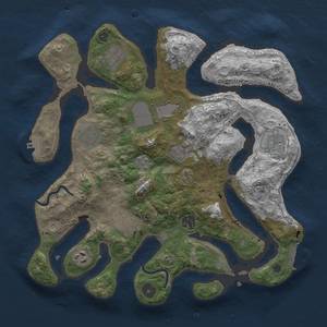 Thumbnail Rust Map: Procedural Map, Size: 3500, Seed: 1216218123, 17 Monuments