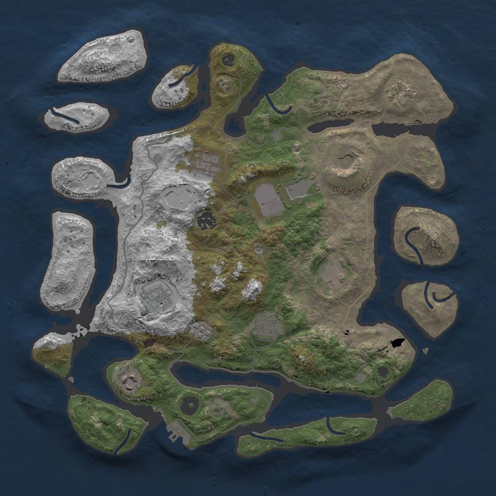 Rust Map: Procedural Map, Size: 4000, Seed: 846513, 17 Monuments