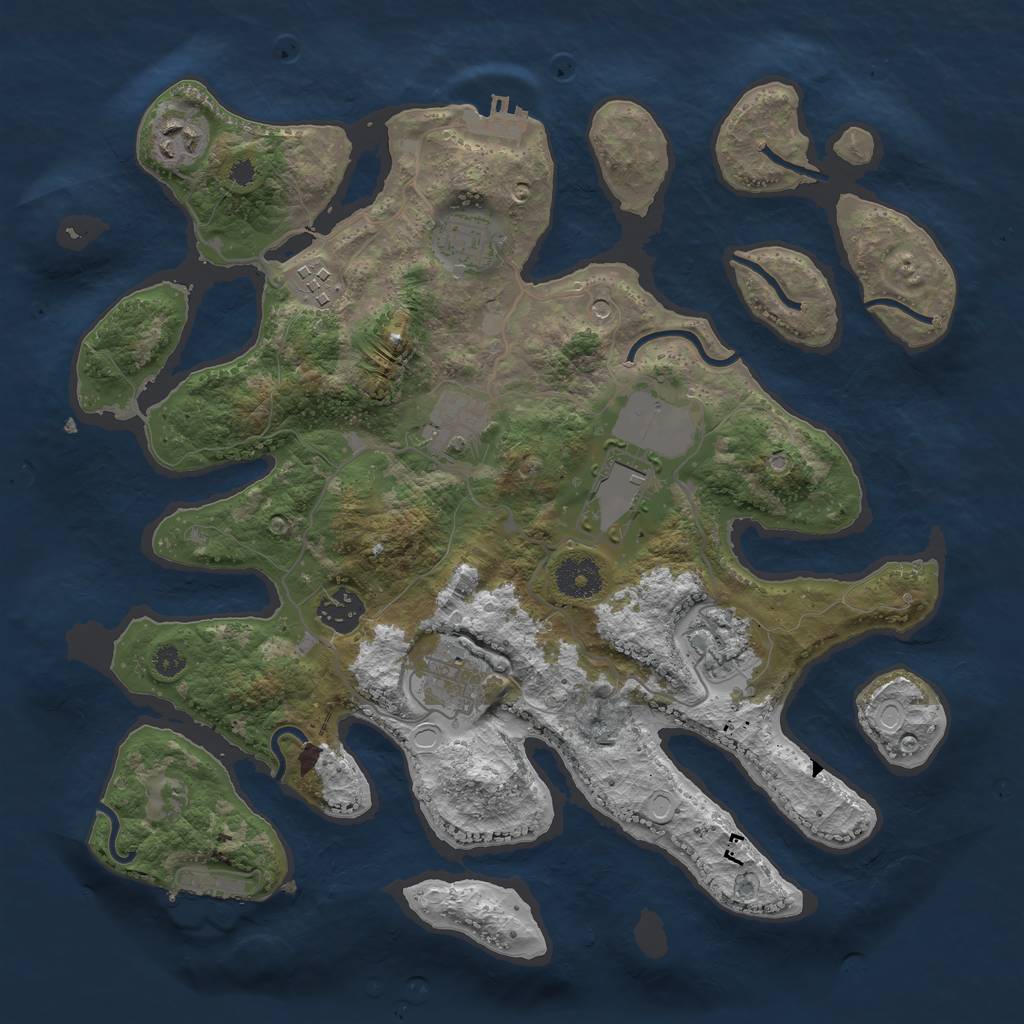 Rust Map: Procedural Map, Size: 3500, Seed: 1848741976, 16 Monuments