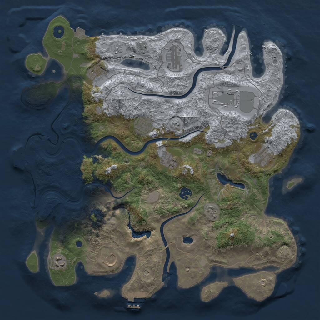 Rust Map: Procedural Map, Size: 4000, Seed: 1115683065, 16 Monuments