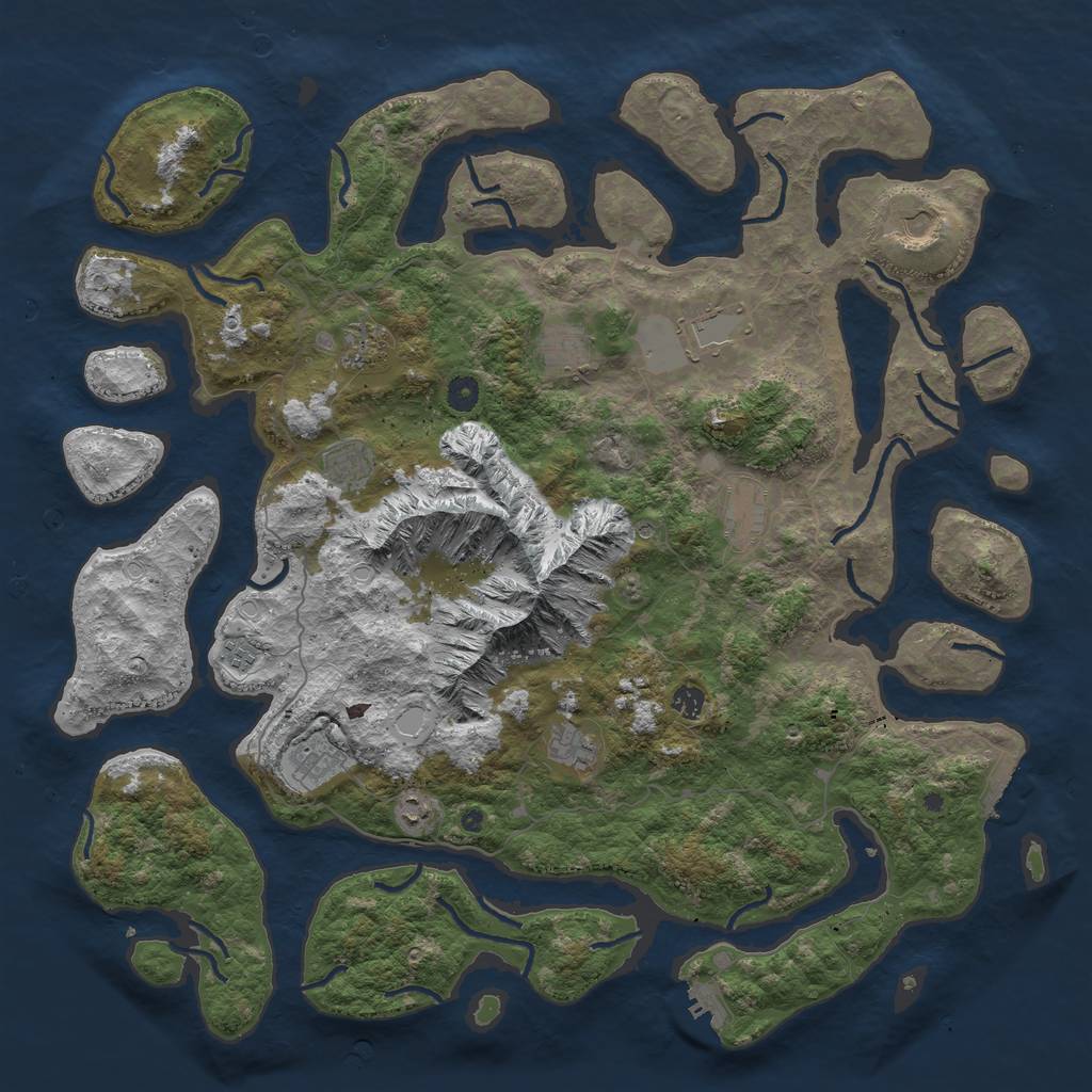 Rust Map: Procedural Map, Size: 5000, Seed: 280420, 19 Monuments