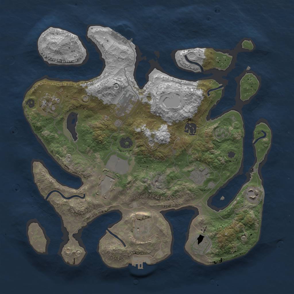 Rust Map: Procedural Map, Size: 3500, Seed: 8186294, 16 Monuments