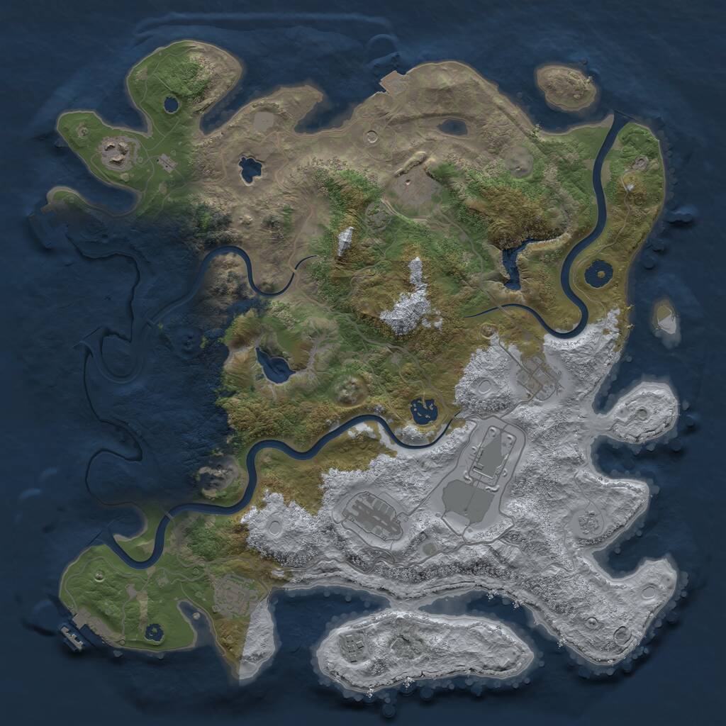 Rust Map: Procedural Map, Size: 4000, Seed: 21641, 14 Monuments