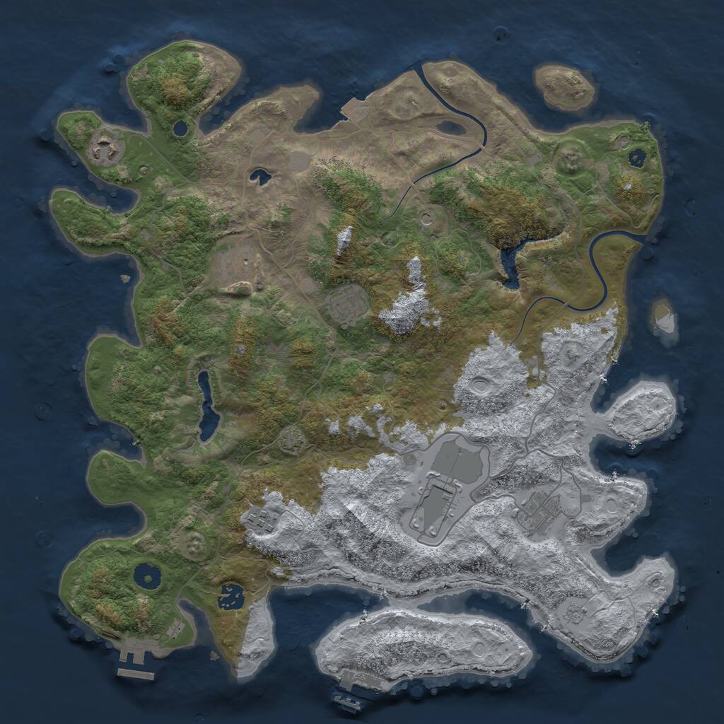 Rust Map: Procedural Map, Size: 4000, Seed: 21641, 13 Monuments