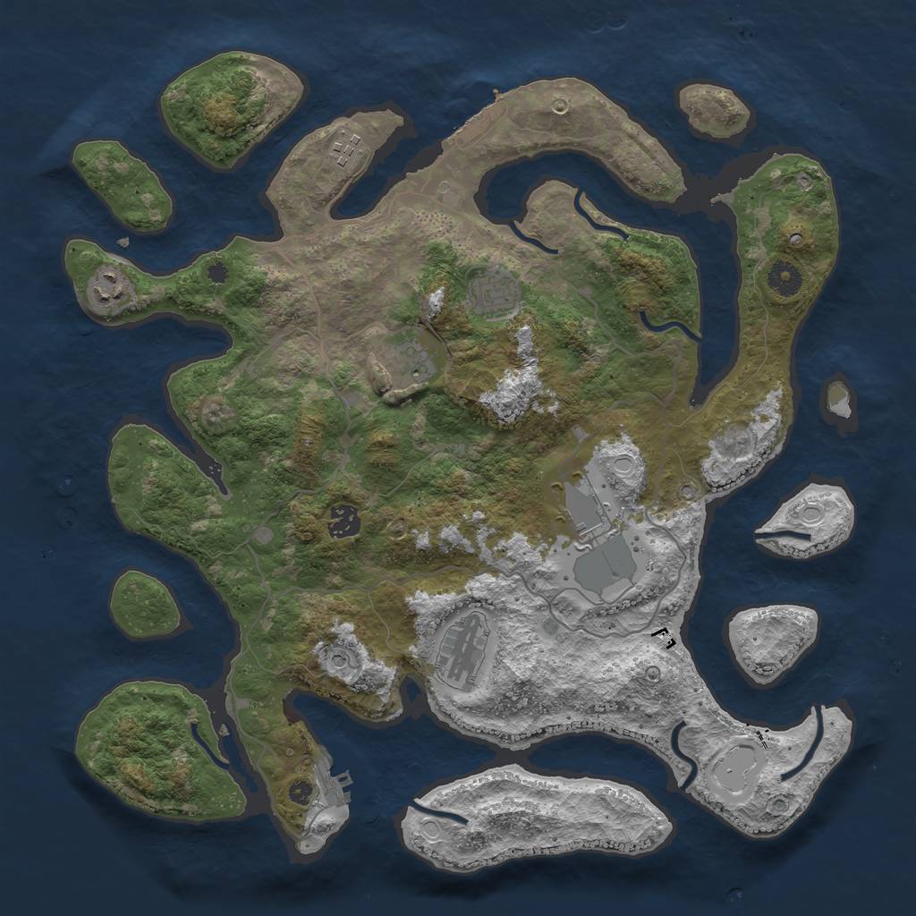 Rust Map: Procedural Map, Size: 4000, Seed: 21641, 15 Monuments