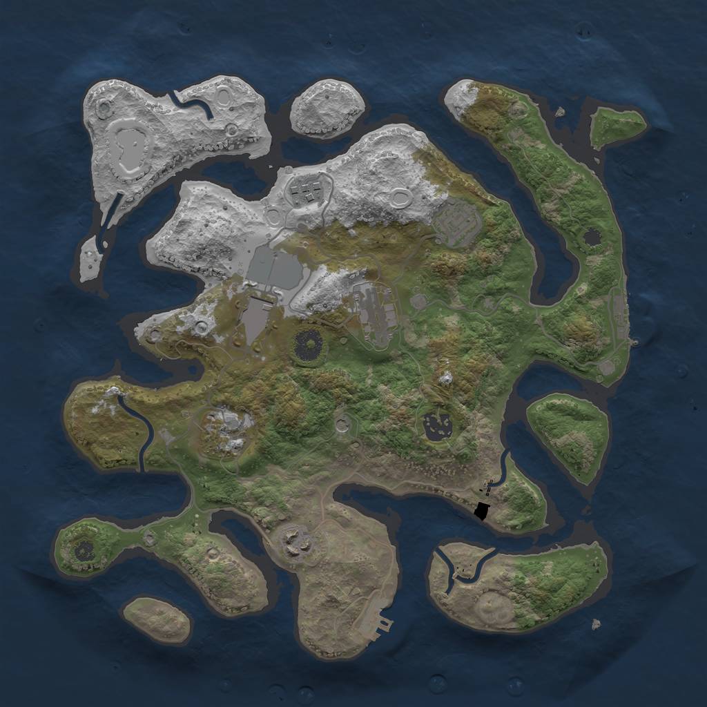 Rust Map: Procedural Map, Size: 3500, Seed: 1581, 15 Monuments