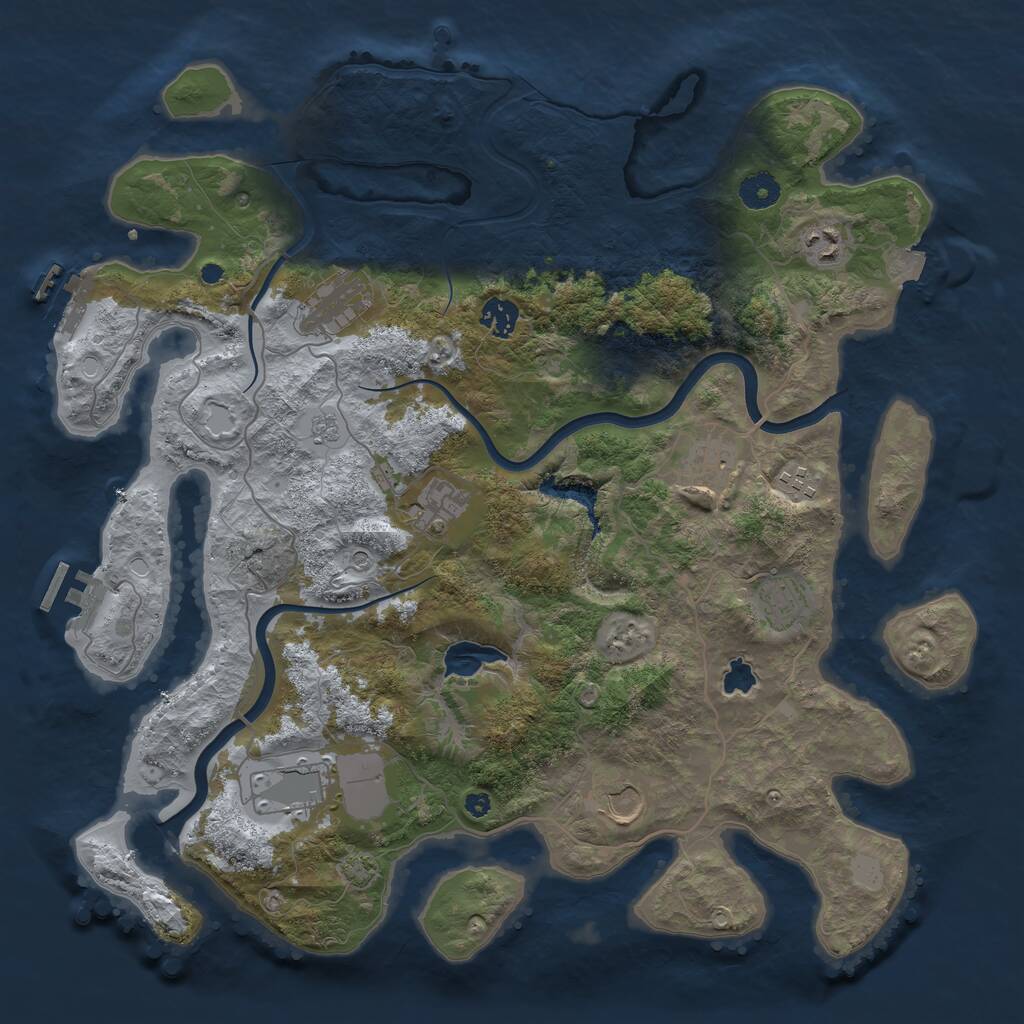 Rust Map: Procedural Map, Size: 4000, Seed: 2020983530, 15 Monuments