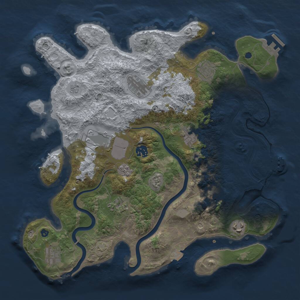 Rust Map: Procedural Map, Size: 3700, Seed: 31515681, 16 Monuments