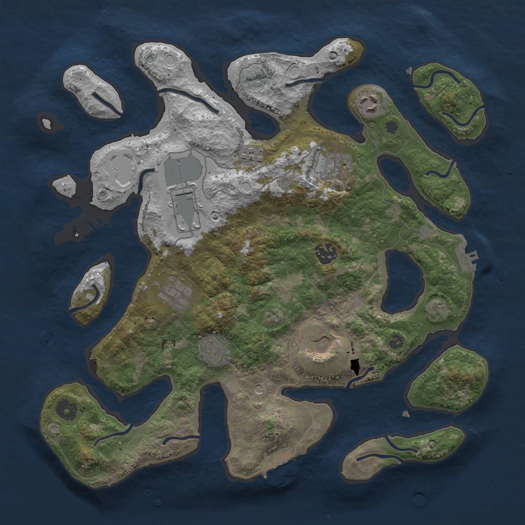 Rust Map: Procedural Map, Size: 3700, Seed: 31515681, 16 Monuments