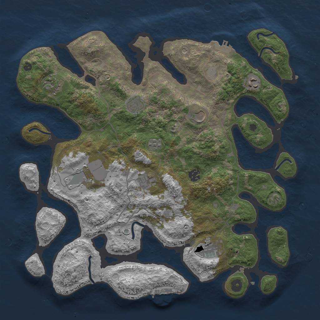 Rust Map: Procedural Map, Size: 4000, Seed: 404078, 17 Monuments