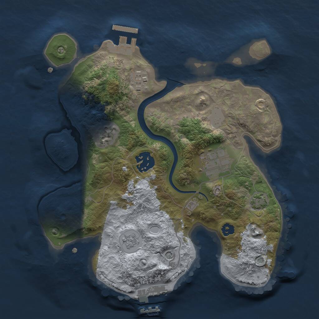 Rust Map: Procedural Map, Size: 2500, Seed: 235225, 9 Monuments