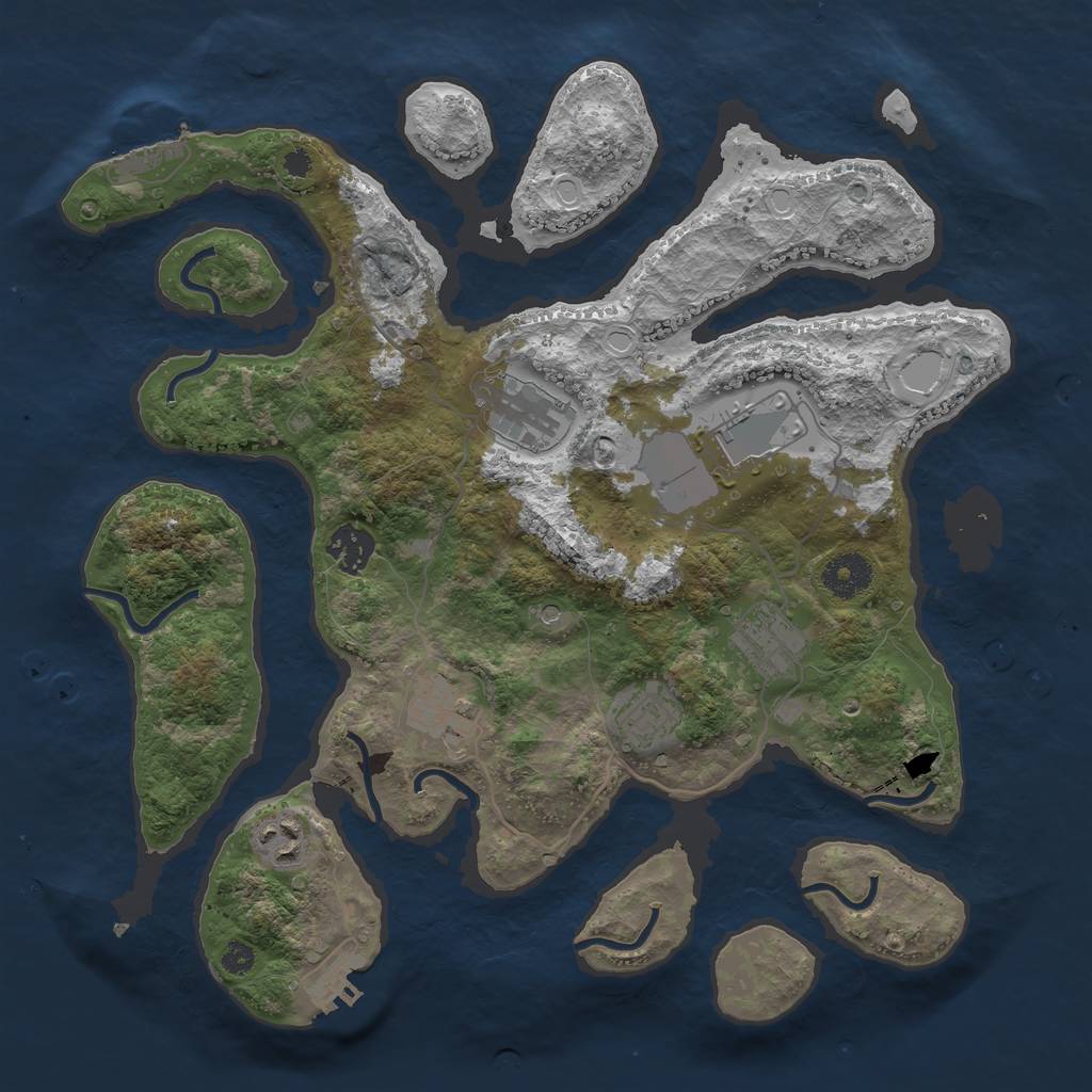 Rust Map: Procedural Map, Size: 3500, Seed: 856301026, 15 Monuments