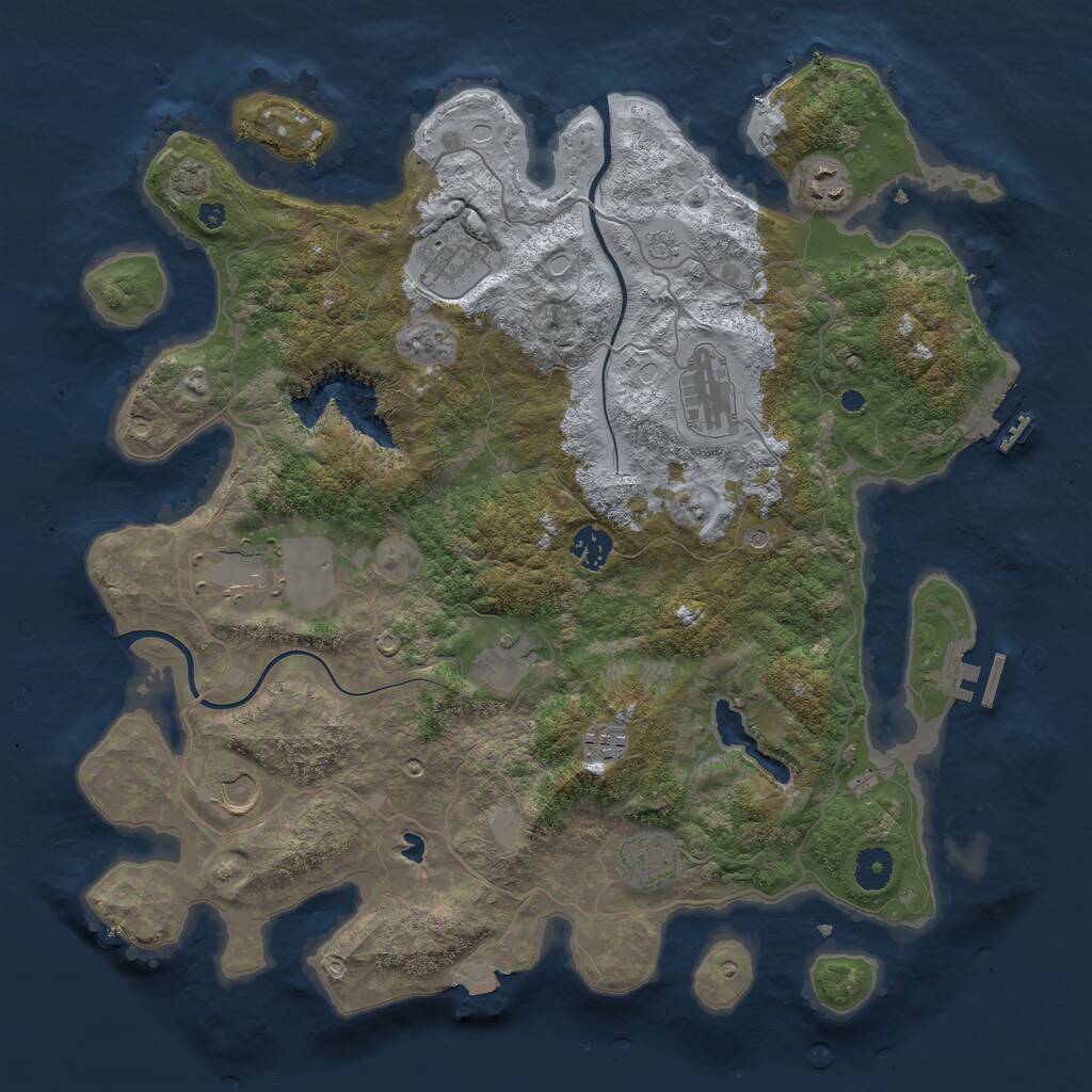 Rust Map: Procedural Map, Size: 4000, Seed: 707271213, 15 Monuments