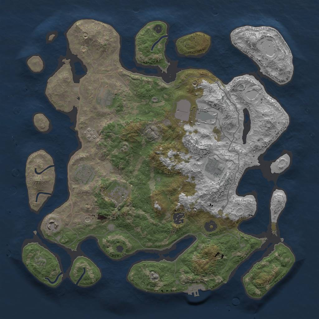 Rust Map: Procedural Map, Size: 4000, Seed: 1341039269, 15 Monuments