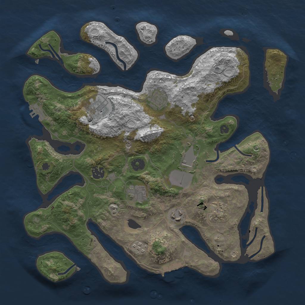 Rust Map: Procedural Map, Size: 3500, Seed: 122560932, 16 Monuments