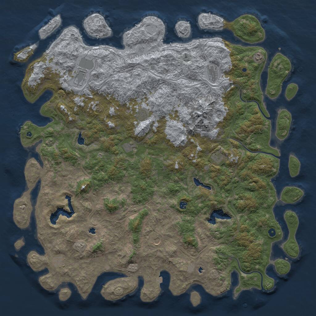 Rust Map: Procedural Map, Size: 6000, Seed: 9453, 15 Monuments