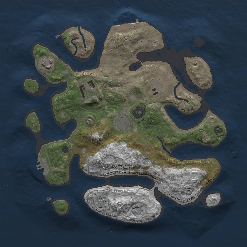 Rust Map: Procedural Map, Size: 3000, Seed: 453982884, 13 Monuments