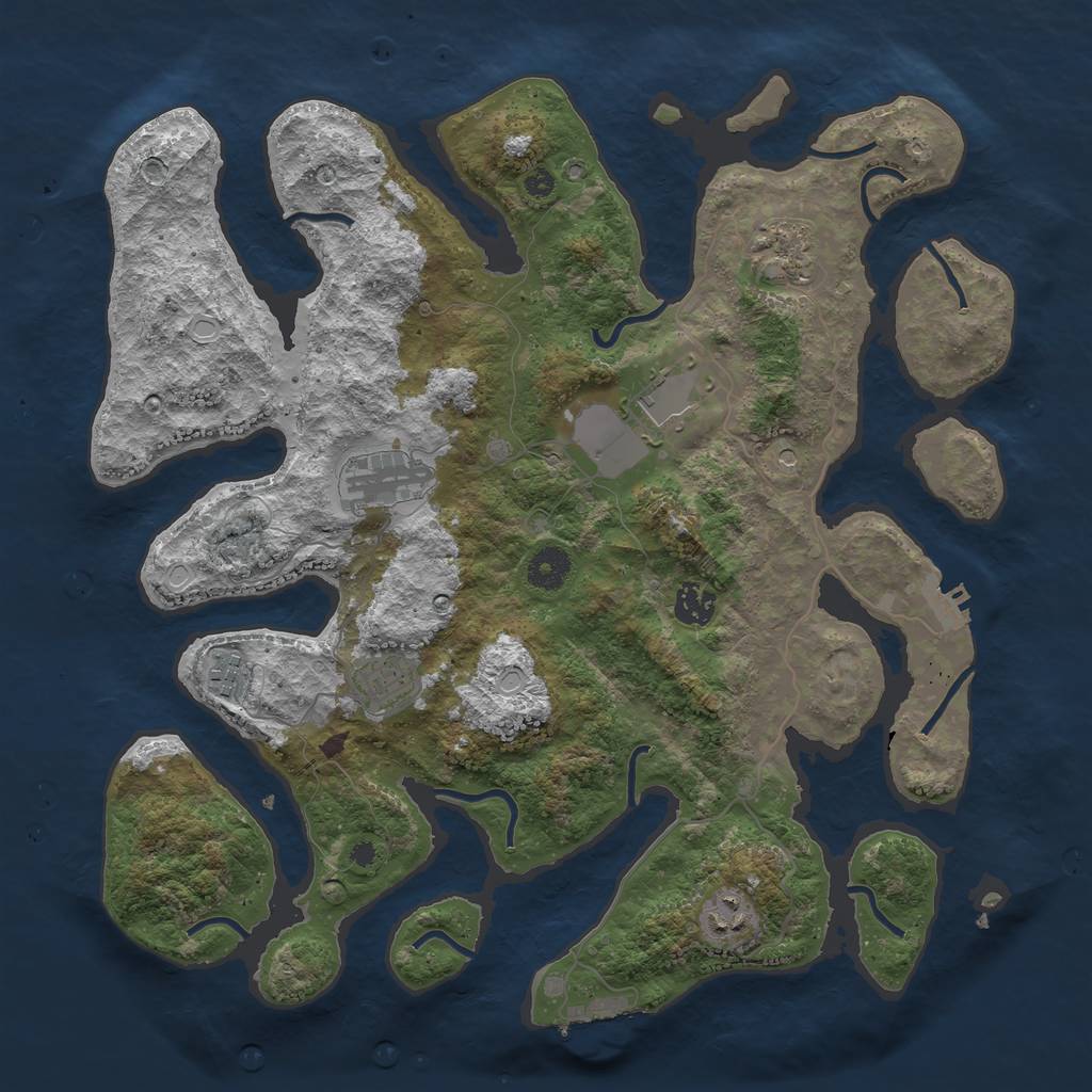 Rust Map: Procedural Map, Size: 3850, Seed: 315239700, 15 Monuments