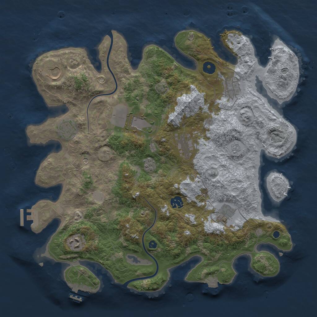 Rust Map: Procedural Map, Size: 3800, Seed: 646364882, 15 Monuments