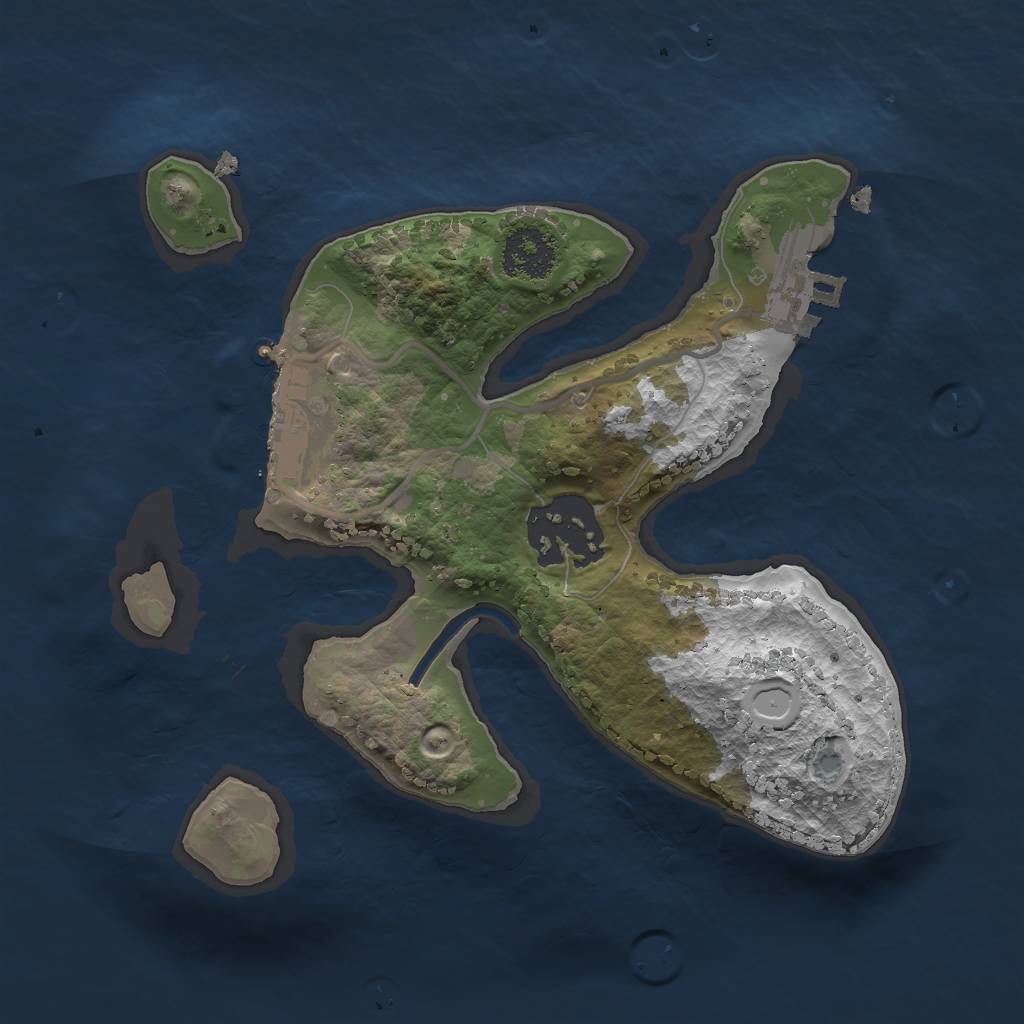 Rust Map: Procedural Map, Size: 2000, Seed: 13254, 8 Monuments