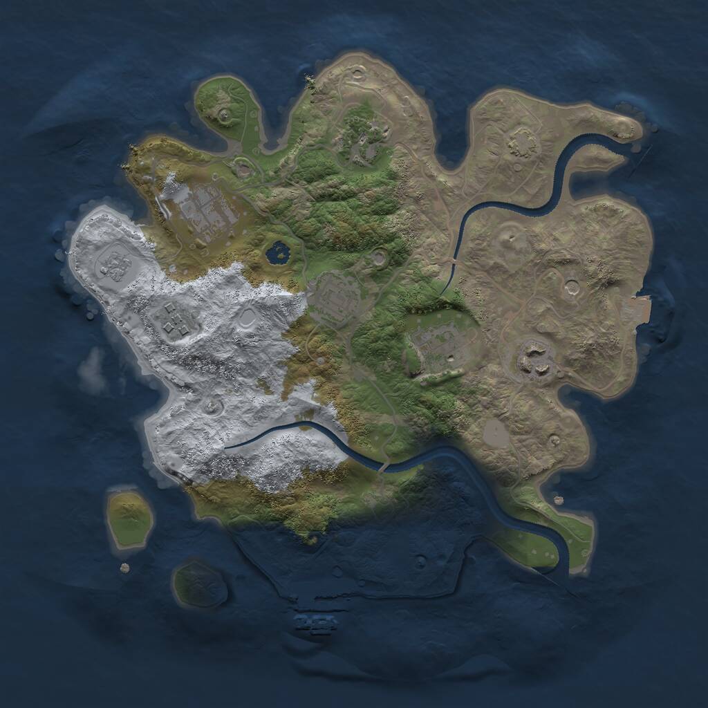 Rust Map: Procedural Map, Size: 3000, Seed: 1561272410, 11 Monuments