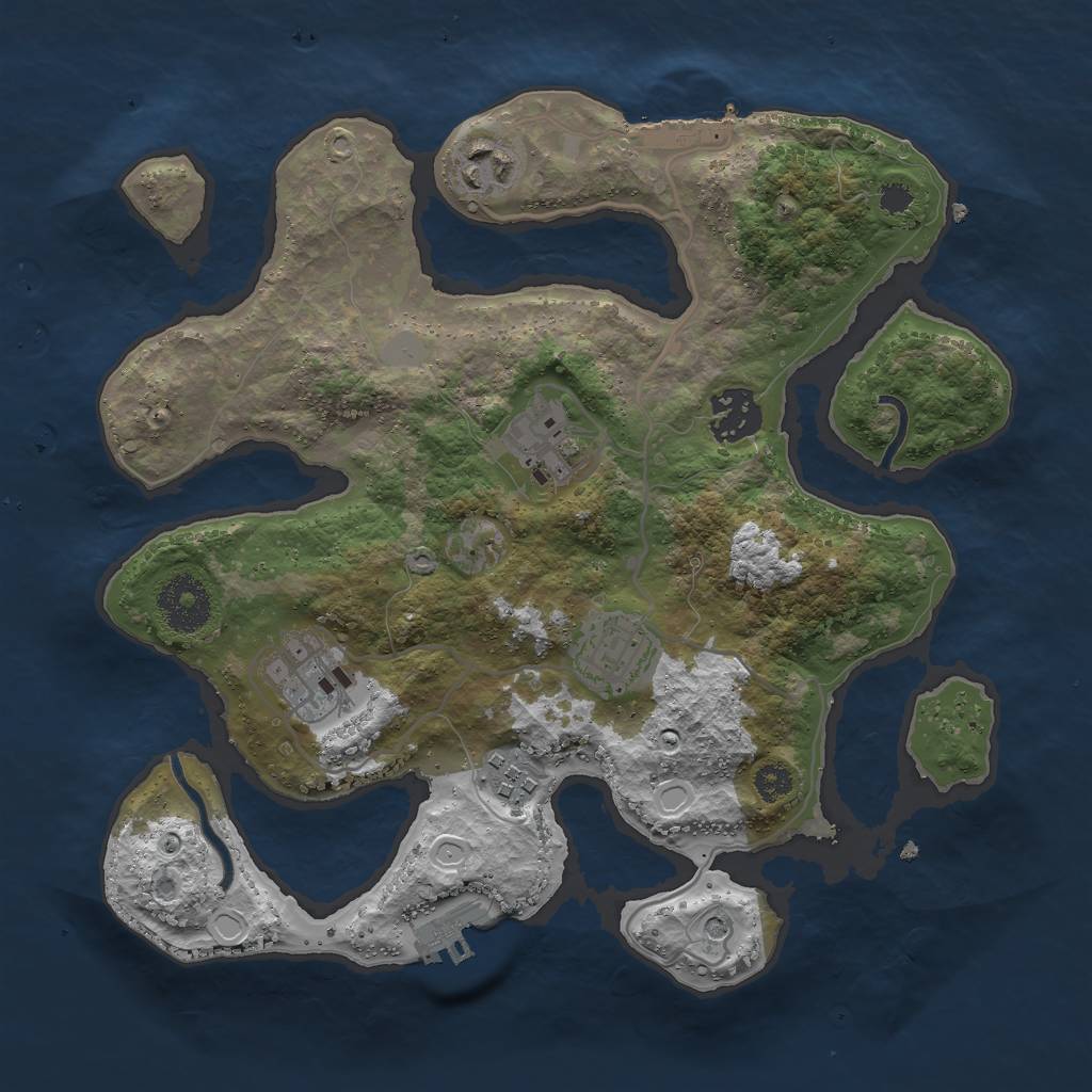 Rust Map: Procedural Map, Size: 3000, Seed: 1071089241, 14 Monuments