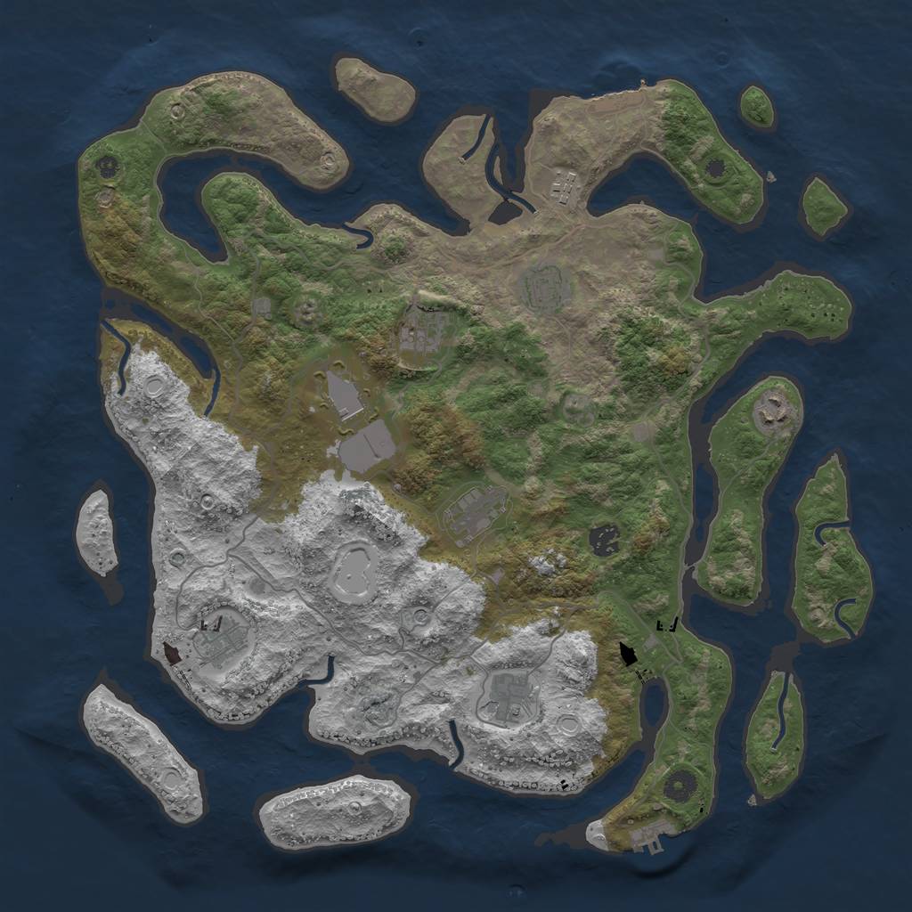 Rust Map: Procedural Map, Size: 4250, Seed: 1639675432, 17 Monuments