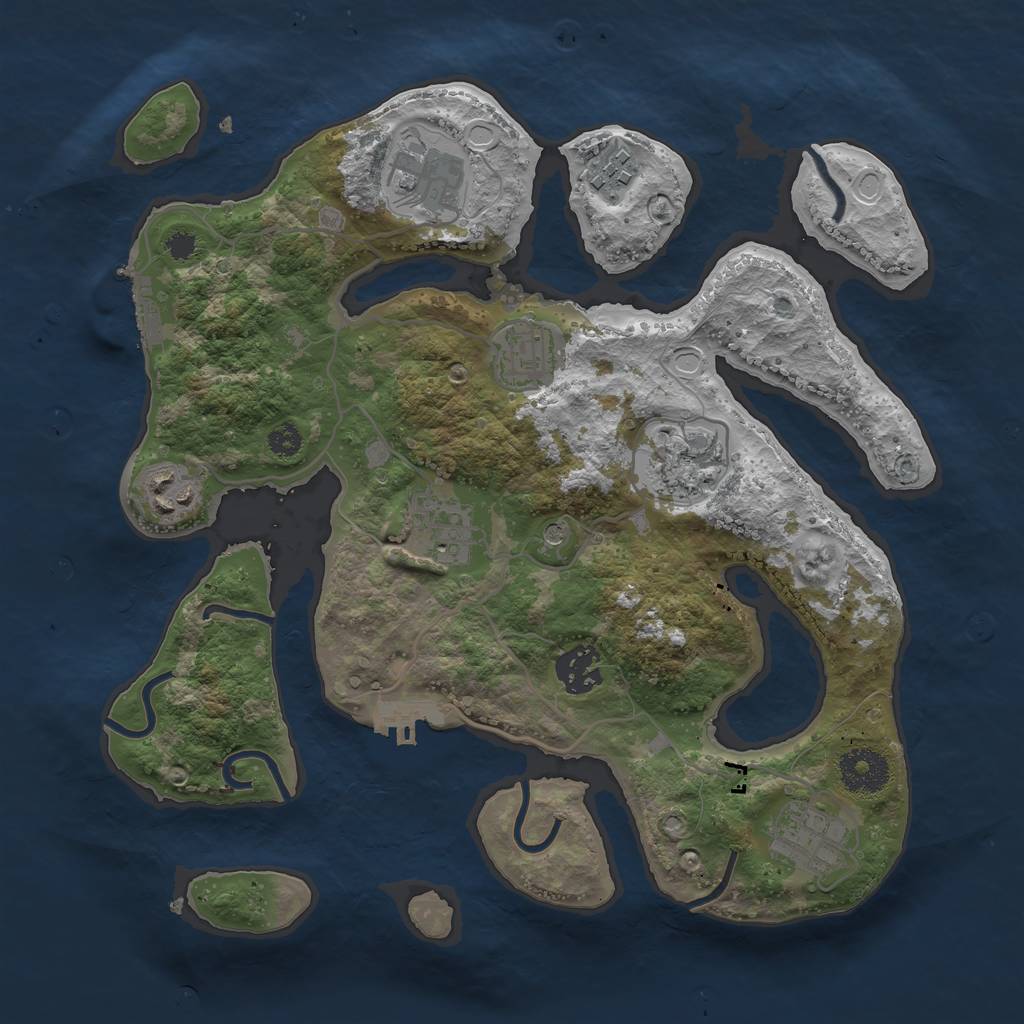 Rust Map: Procedural Map, Size: 3200, Seed: 1003, 16 Monuments