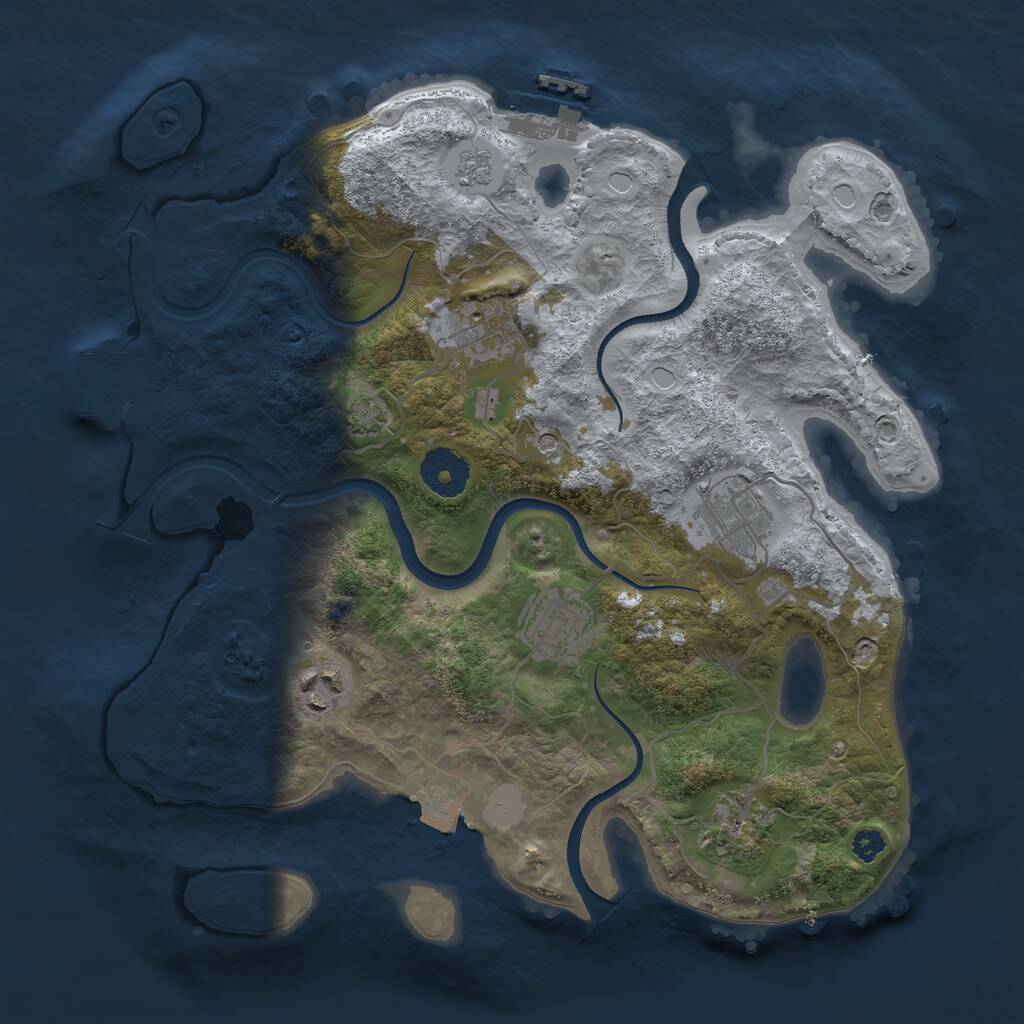 Rust Map: Procedural Map, Size: 3200, Seed: 1003, 11 Monuments